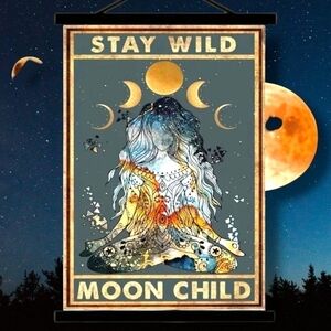 NWT Framed Moon Child Canvas Print w Frame